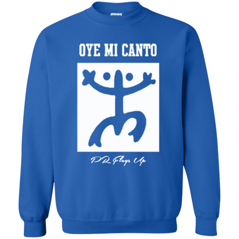 Oye Mi Canto El Coqui Printed Crewneck Pullover Sweatshirt  8 oz - PR FLAGS UP