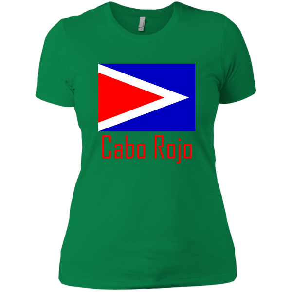 Cabo Rojo Flag NL3900 Next Level Ladies' Boyfriend T-Shirt - PR FLAGS UP