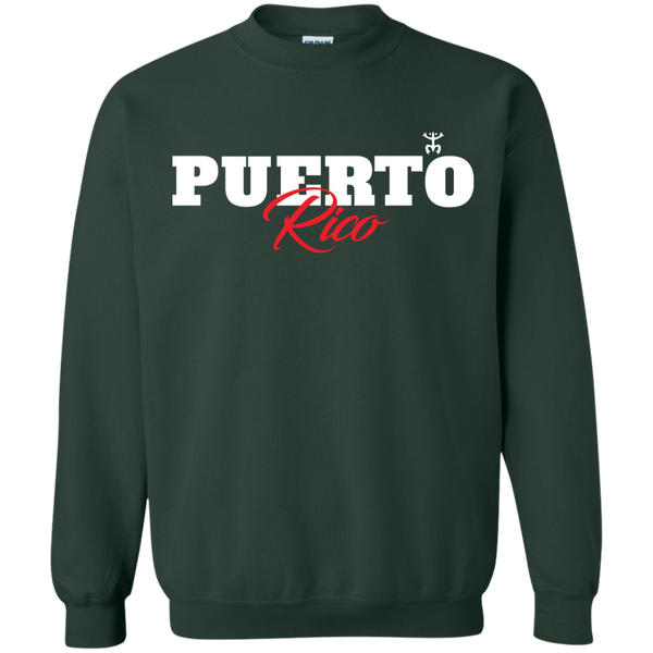 Puerto Rico Script 1 Crewneck Pullover Sweatshirt  8 oz - PR FLAGS UP