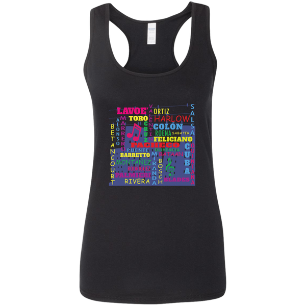 The Salsa All Stars G645RL Gildan Ladies' Softstyle Racerback Tank - PR FLAGS UP