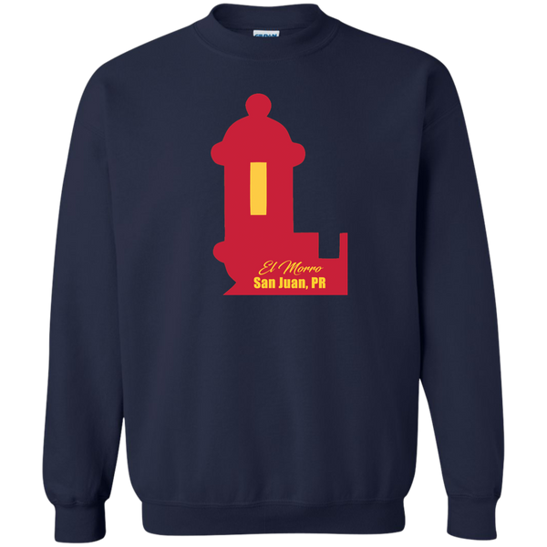 El Morro Printed Crewneck Pullover Sweatshirt  8 oz - PR FLAGS UP