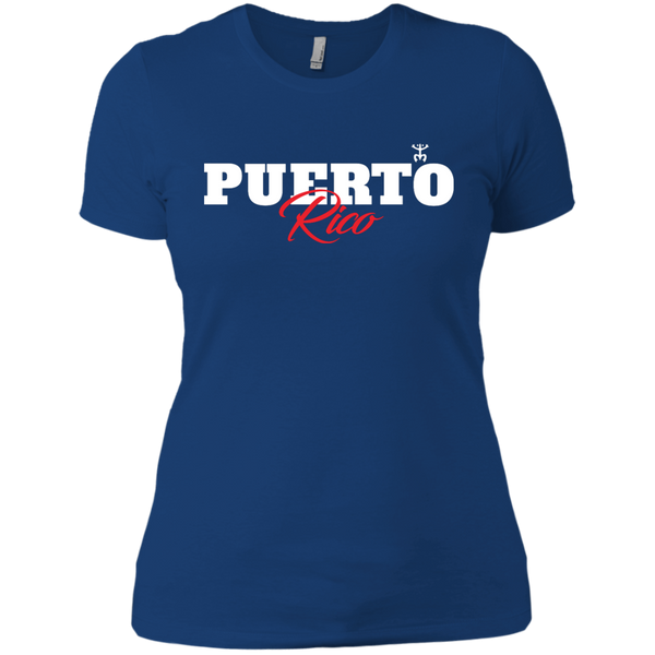 Puerto Rico Script 1 Next Level Ladies' Boyfriend Tee - PR FLAGS UP