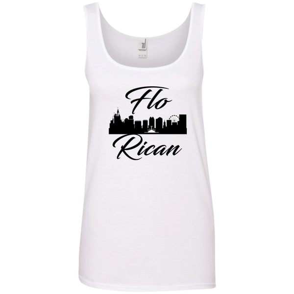 Flo Rican 1  882L Anvil Ladies' 100% Ringspun Cotton Tank Top - PR FLAGS UP