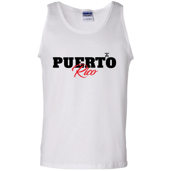 Puerto Rico Black Script 1 100% Cotton Tank Top - PR FLAGS UP