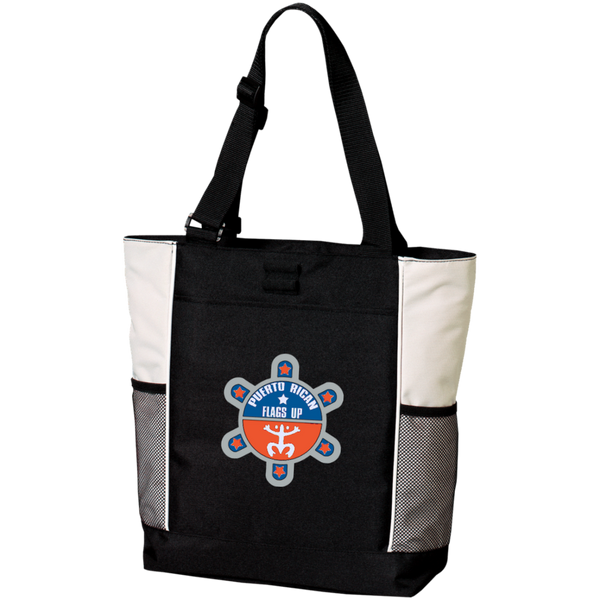 Puerto Rican Flags Up Personalized Colorblock Tote Bag - PR FLAGS UP