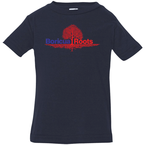 Boricua Roots Red & Blue Logo 3322 Rabbit Skins Infant Jersey T-Shirt - PR FLAGS UP