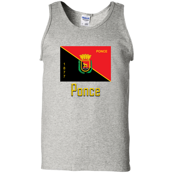 Ponce Flag G220 Gildan 100% Cotton Tank Top - PR FLAGS UP
