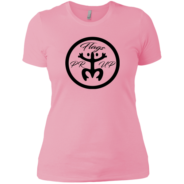 PR Flags Up Circle Logo Next Level Ladies' Boyfriend Tee - PR FLAGS UP