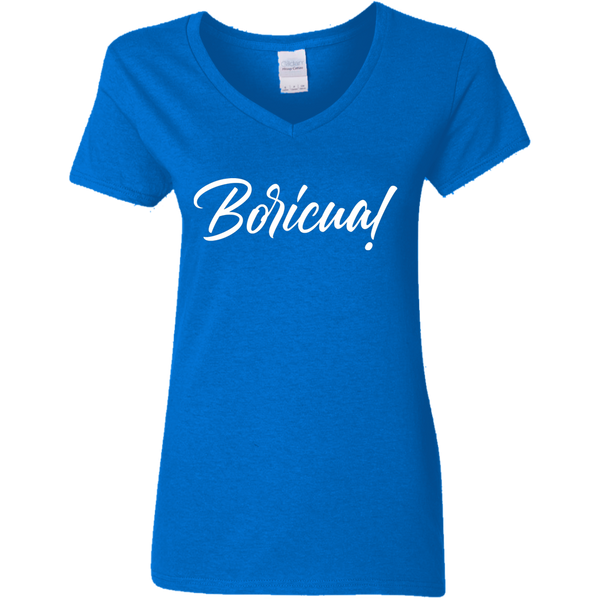 Boricua G500VL Ladies' 5.3 oz. V-Neck T-Shirt