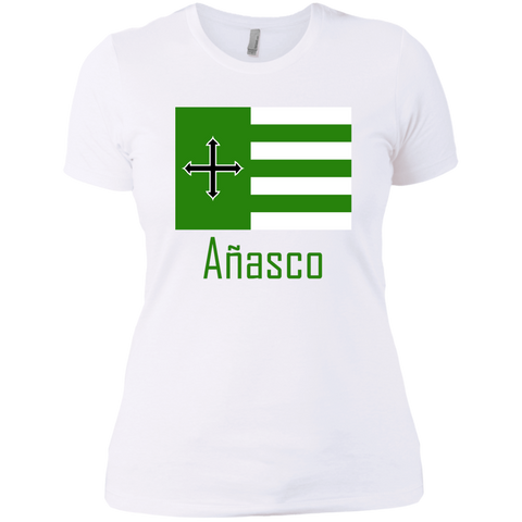 Añasco Flag NL3900 Next Level Ladies' Boyfriend T-Shirt - PR FLAGS UP