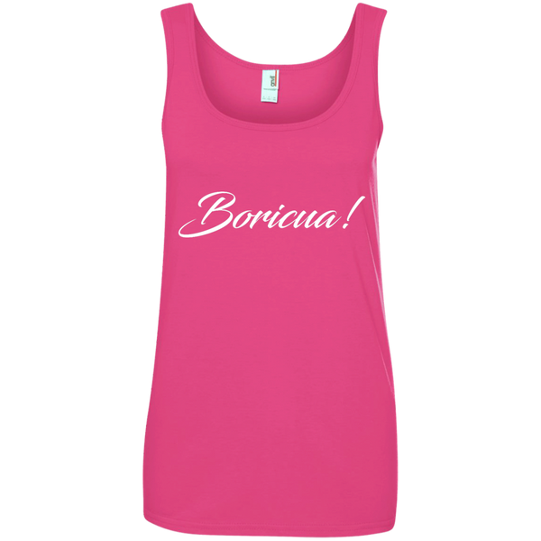 Boricua Ladies' 100% Ringspun Cotton Tank Top - PR FLAGS UP