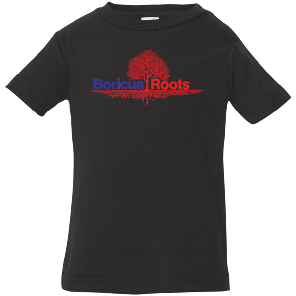 Boricua Roots Red & Blue Logo 3322 Rabbit Skins Infant Jersey T-Shirt - PR FLAGS UP