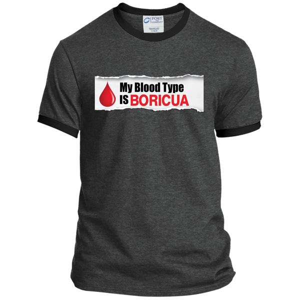 Blood Type Personalized Ringer Tee - PR FLAGS UP