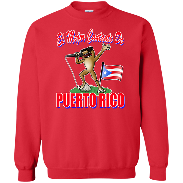 El Mejor Cantante Printed Crewneck Pullover Sweatshirt  8 oz - PR FLAGS UP