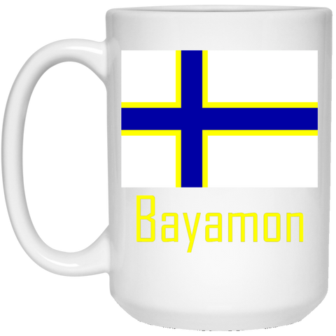 Bayamon Flag 21504 15 oz. White Mug - PR FLAGS UP