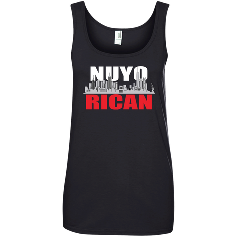 NuyoRican Ladies' 100% Ringspun Cotton Tank Top - PR FLAGS UP