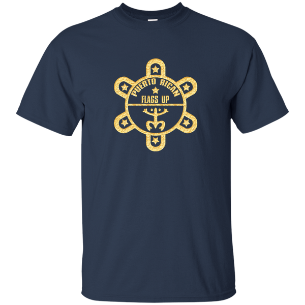 PR Flags UP Gold Logo Custom Ultra Cotton T-Shirt - PR FLAGS UP