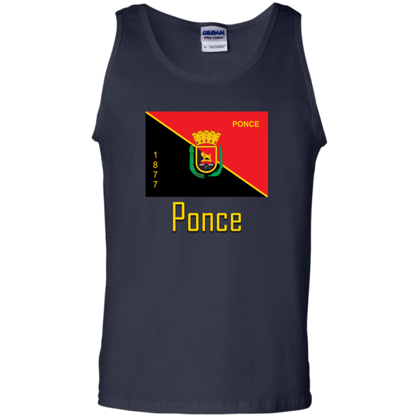 Ponce Flag G220 Gildan 100% Cotton Tank Top - PR FLAGS UP