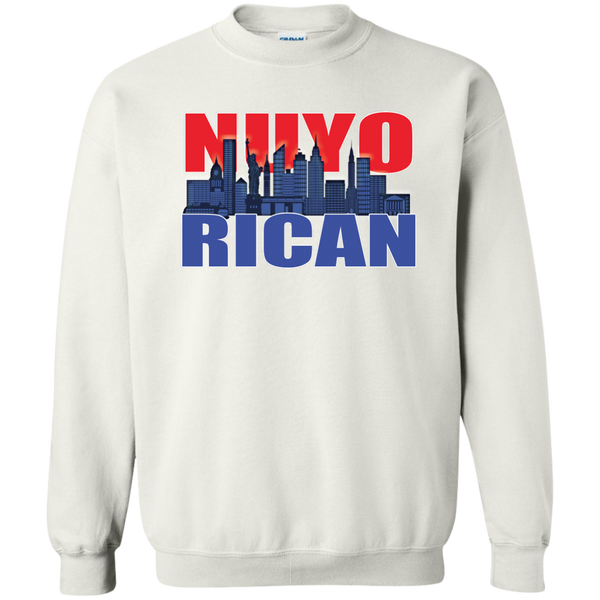 NuyoRican 2 Printed Crewneck Pullover Sweatshirt  8 oz - PR FLAGS UP
