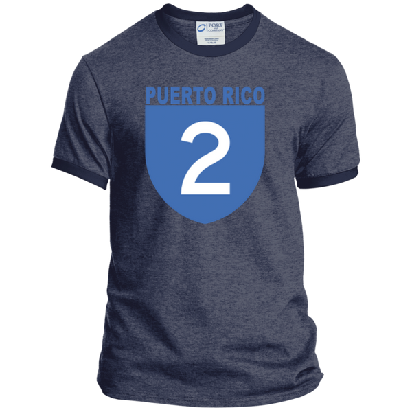 La Numero 2 PC54R Port & Co. Ringer Tee - PR FLAGS UP