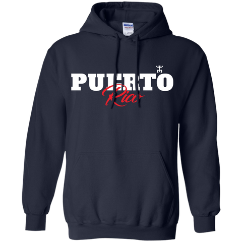 Puerto Rico Script 1 Pullover Hoodie 8 oz - PR FLAGS UP