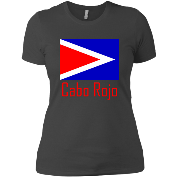 Cabo Rojo Flag NL3900 Next Level Ladies' Boyfriend T-Shirt - PR FLAGS UP