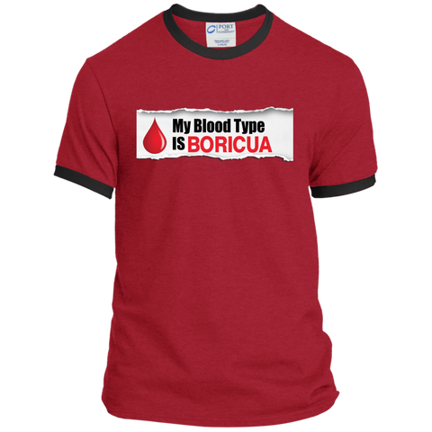 Blood Type Personalized Ringer Tee - PR FLAGS UP