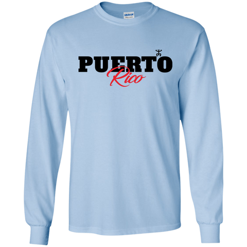 Puerto Rico Black Script 1 LS Ultra Cotton Tshirt - PR FLAGS UP