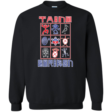 Taino Boriken Printed Crewneck Pullover Sweatshirt  8 oz - PR FLAGS UP