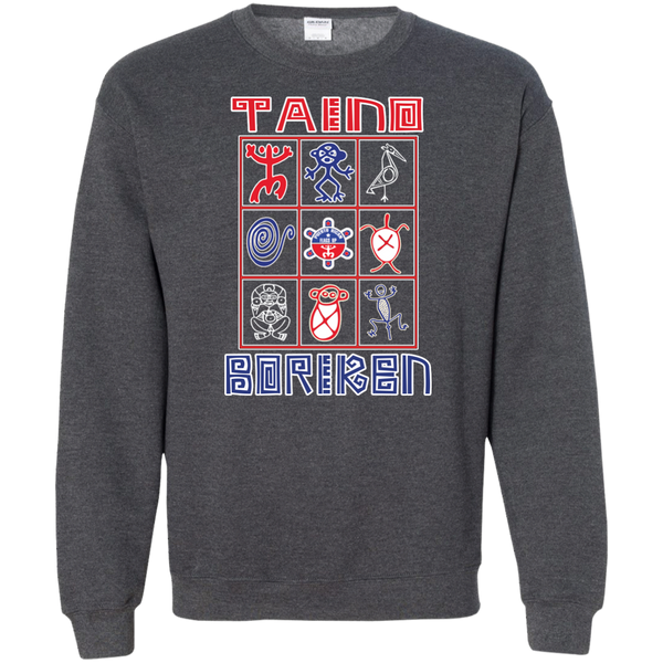 Taino Boriken Printed Crewneck Pullover Sweatshirt  8 oz - PR FLAGS UP