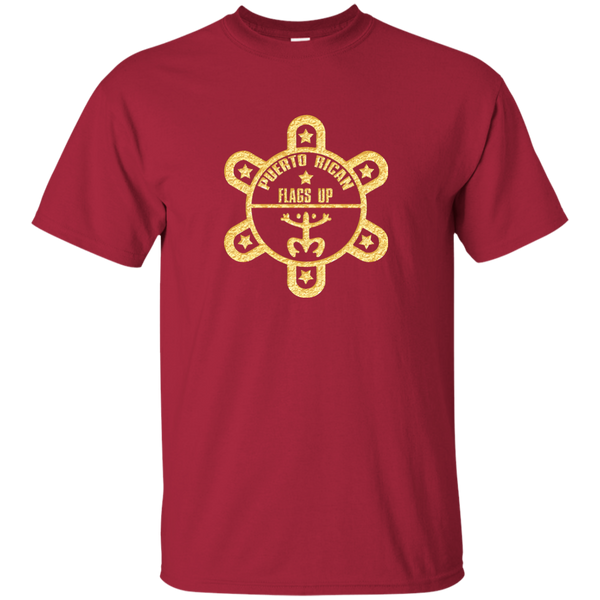 PR Flags UP Gold Logo Custom Ultra Cotton T-Shirt - PR FLAGS UP