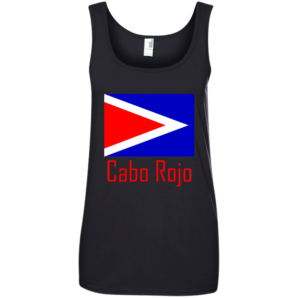 Cabo Rojo Flag 882L Anvil Ladies' 100% Ringspun Cotton Tank Top - PR FLAGS UP