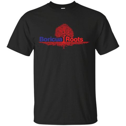 Boricua Roots Blue & Red Logo G200 Gildan Ultra Cotton T-Shirt - PR FLAGS UP