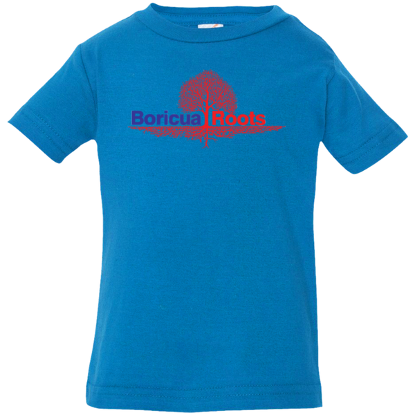 Boricua Roots Red & Blue Logo 3322 Rabbit Skins Infant Jersey T-Shirt - PR FLAGS UP