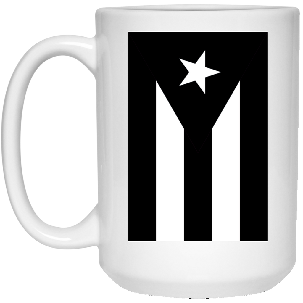 Black Flag of Puerto Rico 21504 15 oz. White Mug - PR FLAGS UP