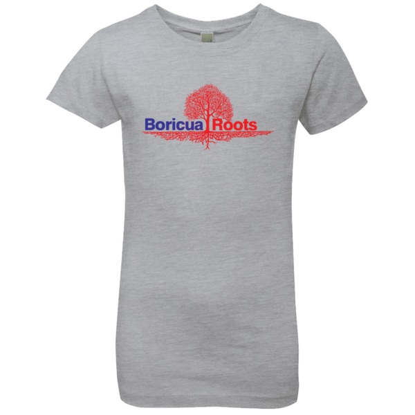 Boricua Roots Blue & Red Logo NL3710 Next Level Girls' Princess T-Shirt - PR FLAGS UP