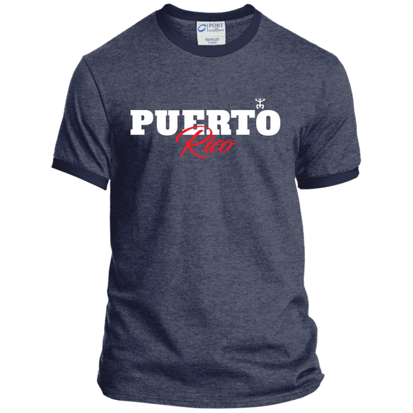 Puerto Rico Script 1 Ringer Tee - PR FLAGS UP