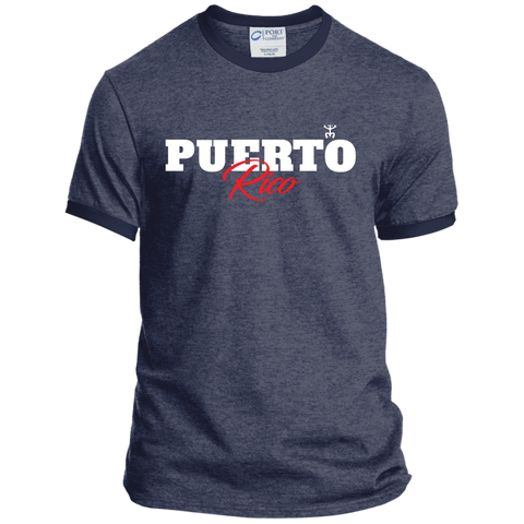 Puerto Rico Script 1 Ringer Tee - PR FLAGS UP