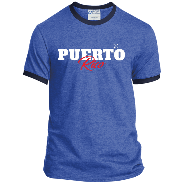 Puerto Rico Script 1 Ringer Tee - PR FLAGS UP