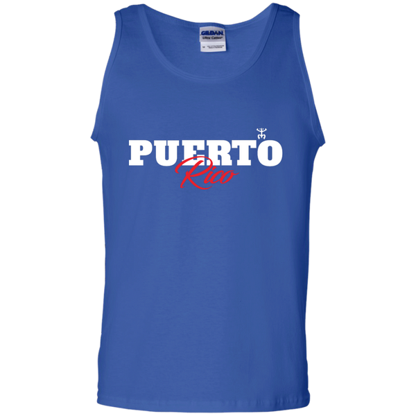 Puerto Rico Script 1 100% Cotton Tank Top - PR FLAGS UP