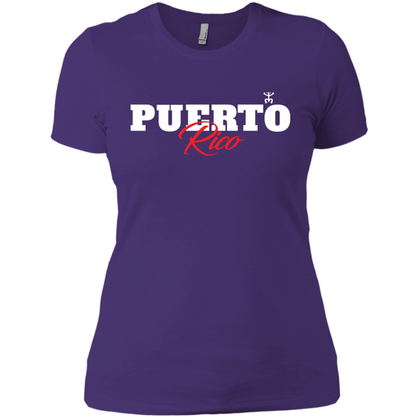 Puerto Rico Script 1 Next Level Ladies' Boyfriend Tee - PR FLAGS UP