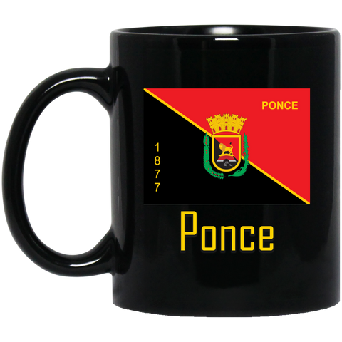 Ponce Flag BM11OZ 11 oz. Black Mug - PR FLAGS UP