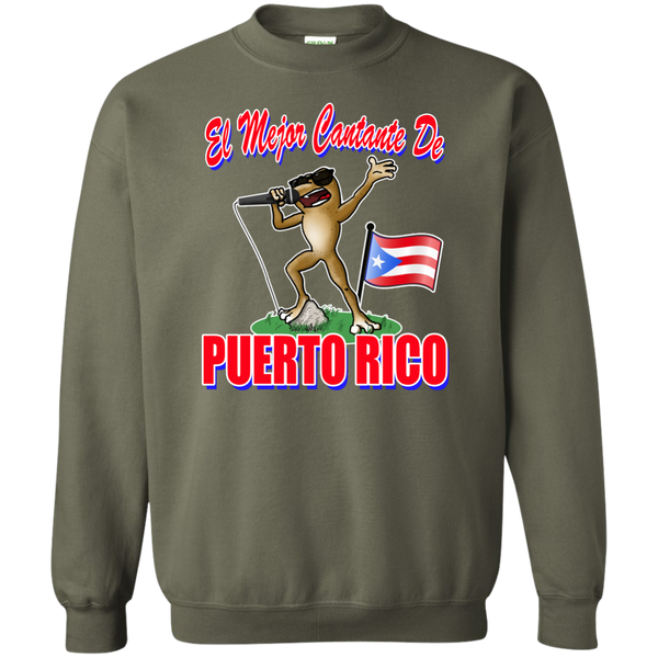 El Mejor Cantante Printed Crewneck Pullover Sweatshirt  8 oz - PR FLAGS UP