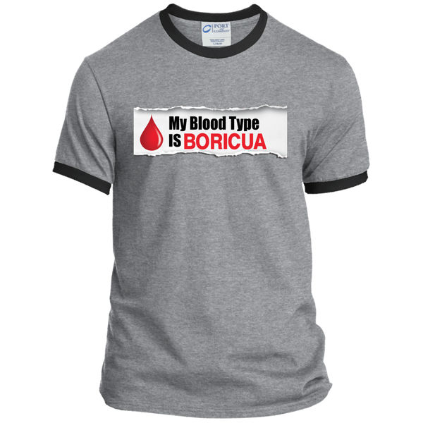 Blood Type Personalized Ringer Tee - PR FLAGS UP