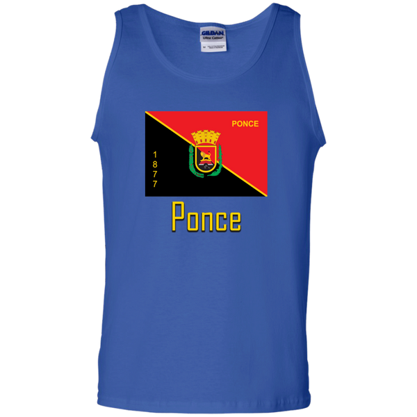 Ponce Flag G220 Gildan 100% Cotton Tank Top - PR FLAGS UP