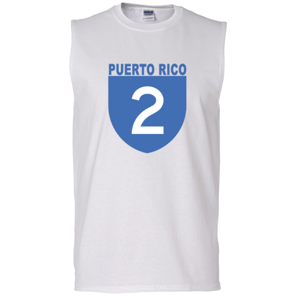 La Numero 2 G270 Gildan Men's Ultra Cotton Sleeveless T-Shirt - PR FLAGS UP