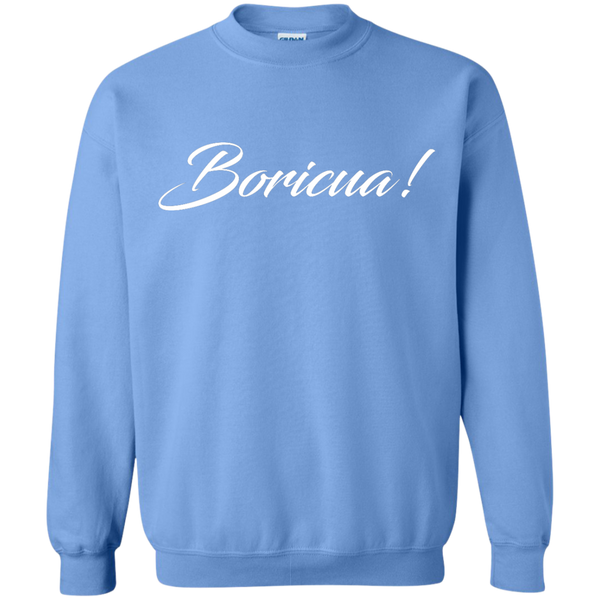Boricua Script Printed Crewneck Pullover Sweatshirt  8 oz - PR FLAGS UP