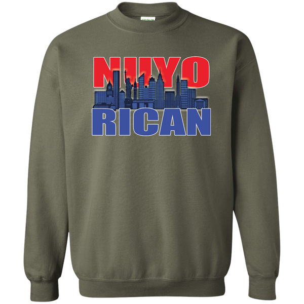 NuyoRican 2 Printed Crewneck Pullover Sweatshirt  8 oz - PR FLAGS UP