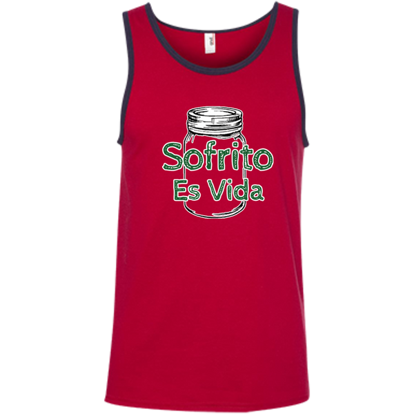 Sofrito Es Vida 100% Ringspun Cotton Tank Top - PR FLAGS UP
