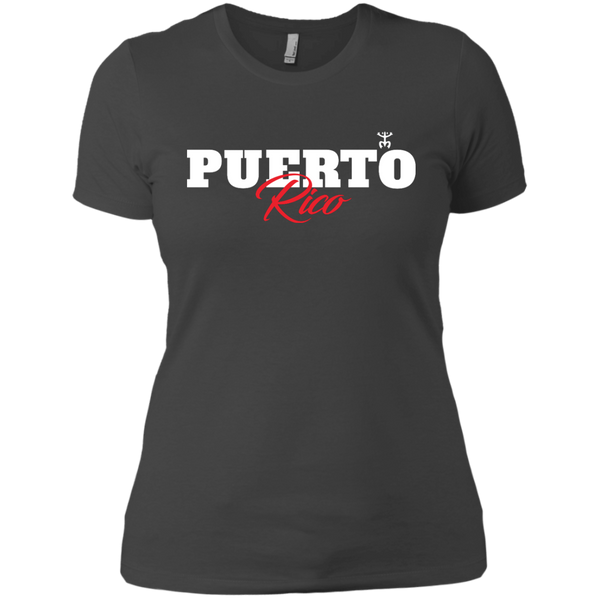 Puerto Rico Script 1 Next Level Ladies' Boyfriend Tee - PR FLAGS UP